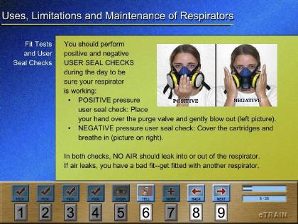 Original screen format of a Respiratory Protection training title screen.