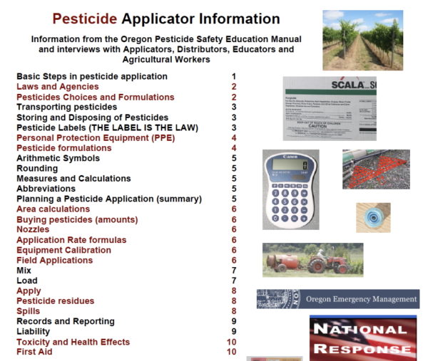 Pesticide Applicator Info Booklet